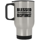 Blessed Receptionist - Silver Travel Mug