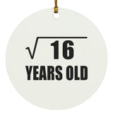 4th Birthday Square Root of 16 Years Old - Circle Ornament