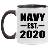 Navy Established EST. 2020 - 11oz Accent Mug Black