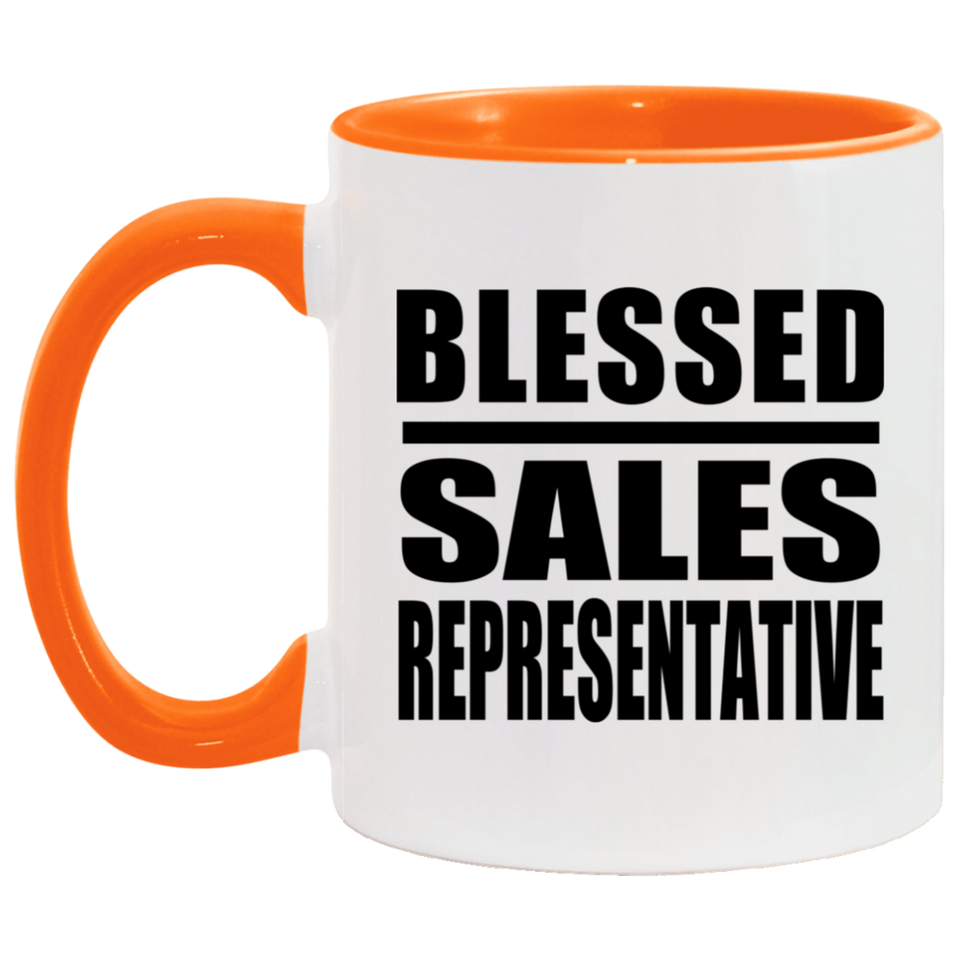 Blessed Sales Representative - 11oz Accent Mug Orange