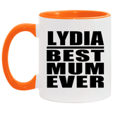 Lydia Best Mum Ever - 11oz Accent Mug Orange