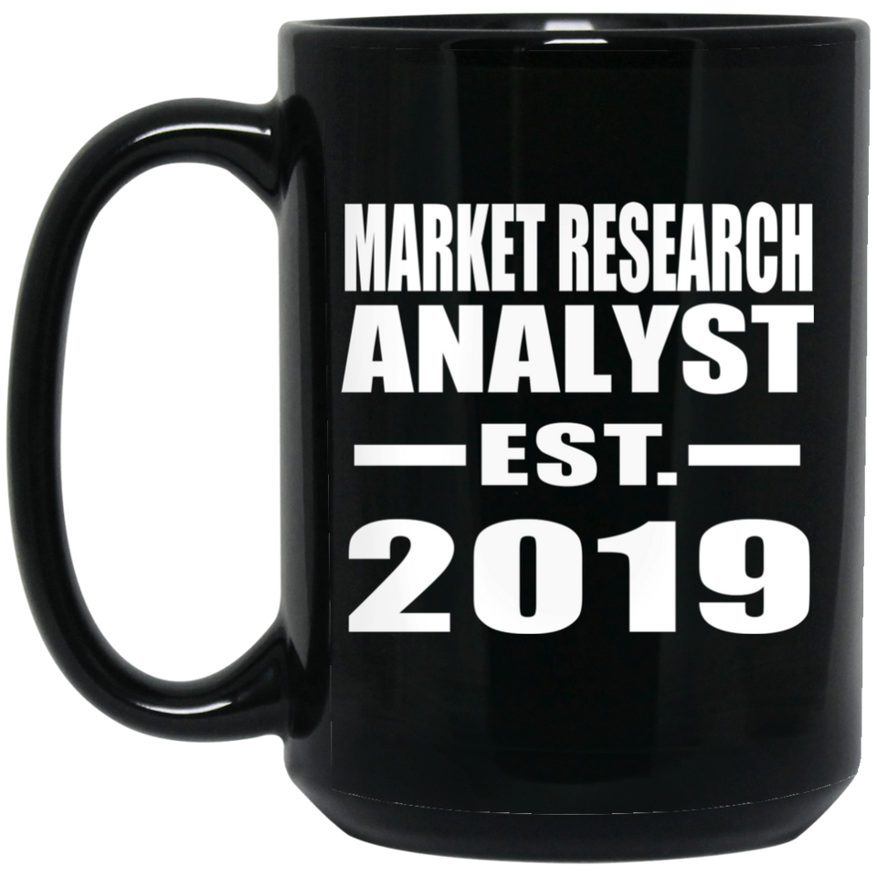 Market Research Analyst Established EST. 2019 - 15oz Coffee Mug Black