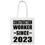 Construction Worker Since 2023 - Tote Bag White