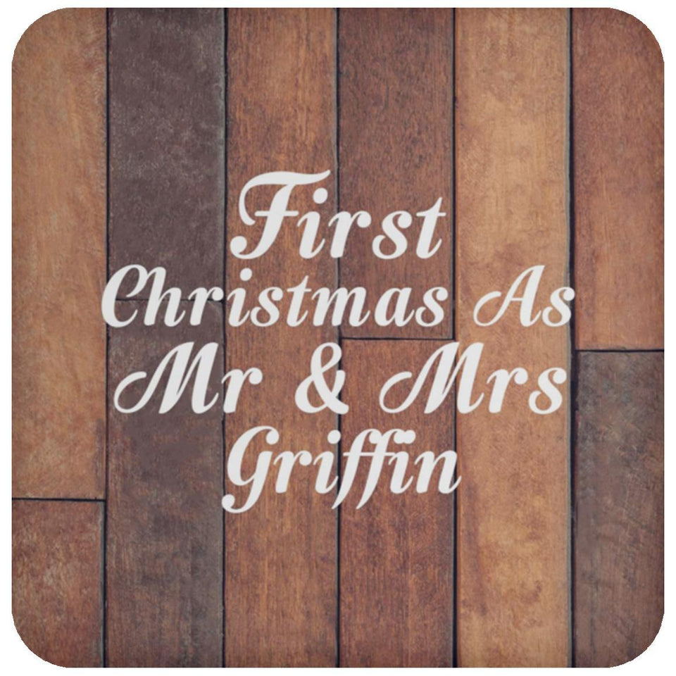 First Christmas As Mr & Mrs Griffin - Drink Coaster E