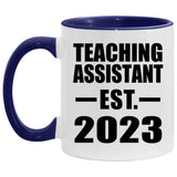 Teaching Assistant Established Est. 2023 - 11oz Accent Mug Purple