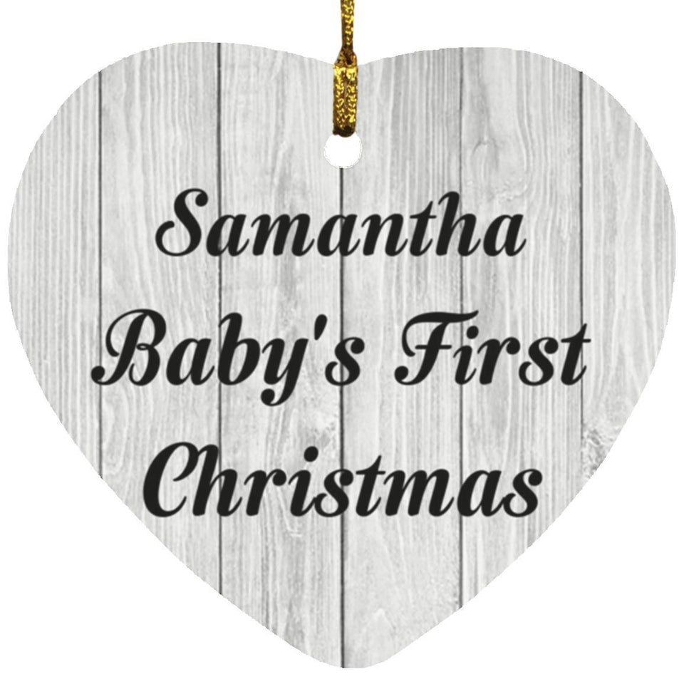Samantha Baby's First Christmas - Heart Ornament F