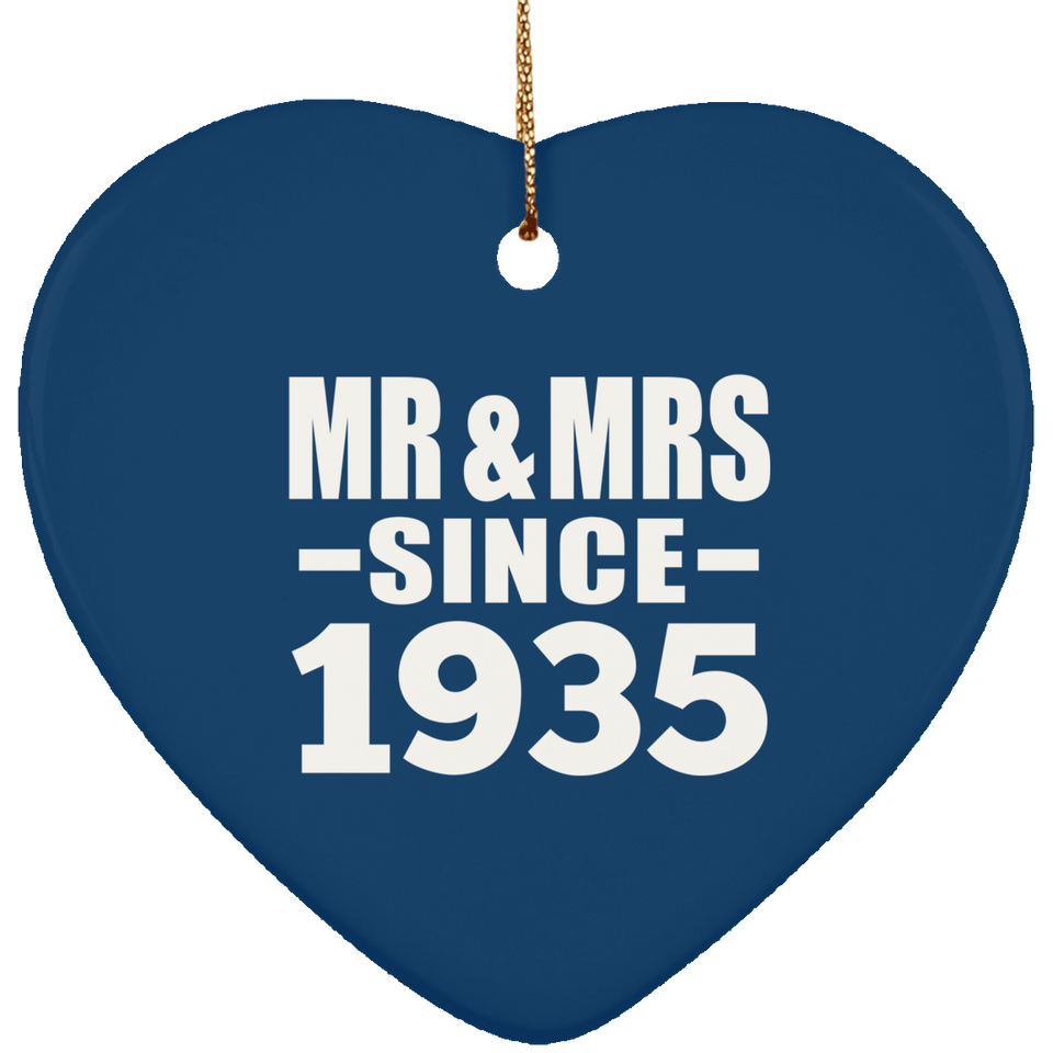 89th Anniversary Mr & Mrs Since 1935 - Heart Ornament