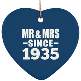89th Anniversary Mr & Mrs Since 1935 - Heart Ornament