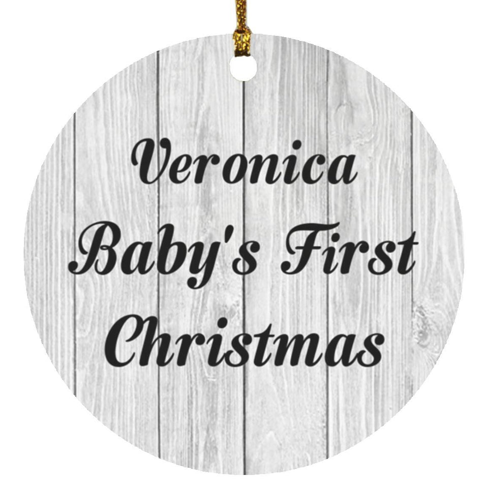 Veronica Baby's First Christmas - Circle Ornament F