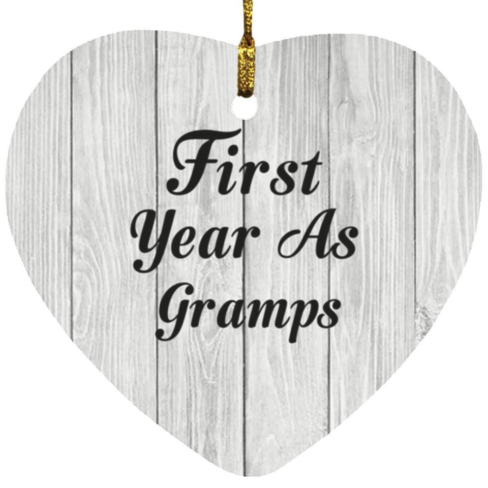 First Year As Gramps - Heart Ornament F