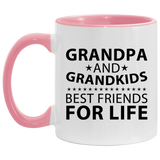 Grandpa and Grandkids, Best Friends For Life - 11oz Accent Mug Pink