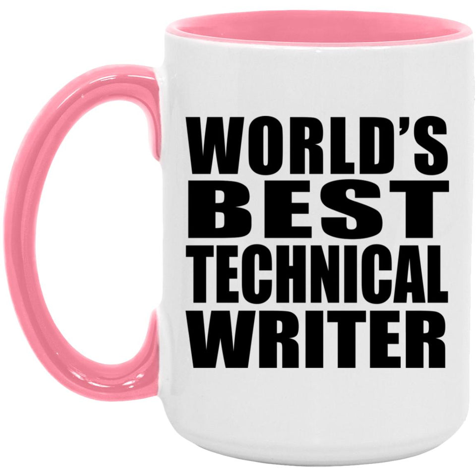 World's Best Technical Writer - 15oz Accent Mug Pink