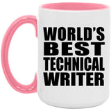 World's Best Technical Writer - 15oz Accent Mug Pink
