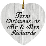 First Christmas As Mr & Mrs Richards - Heart Ornament F