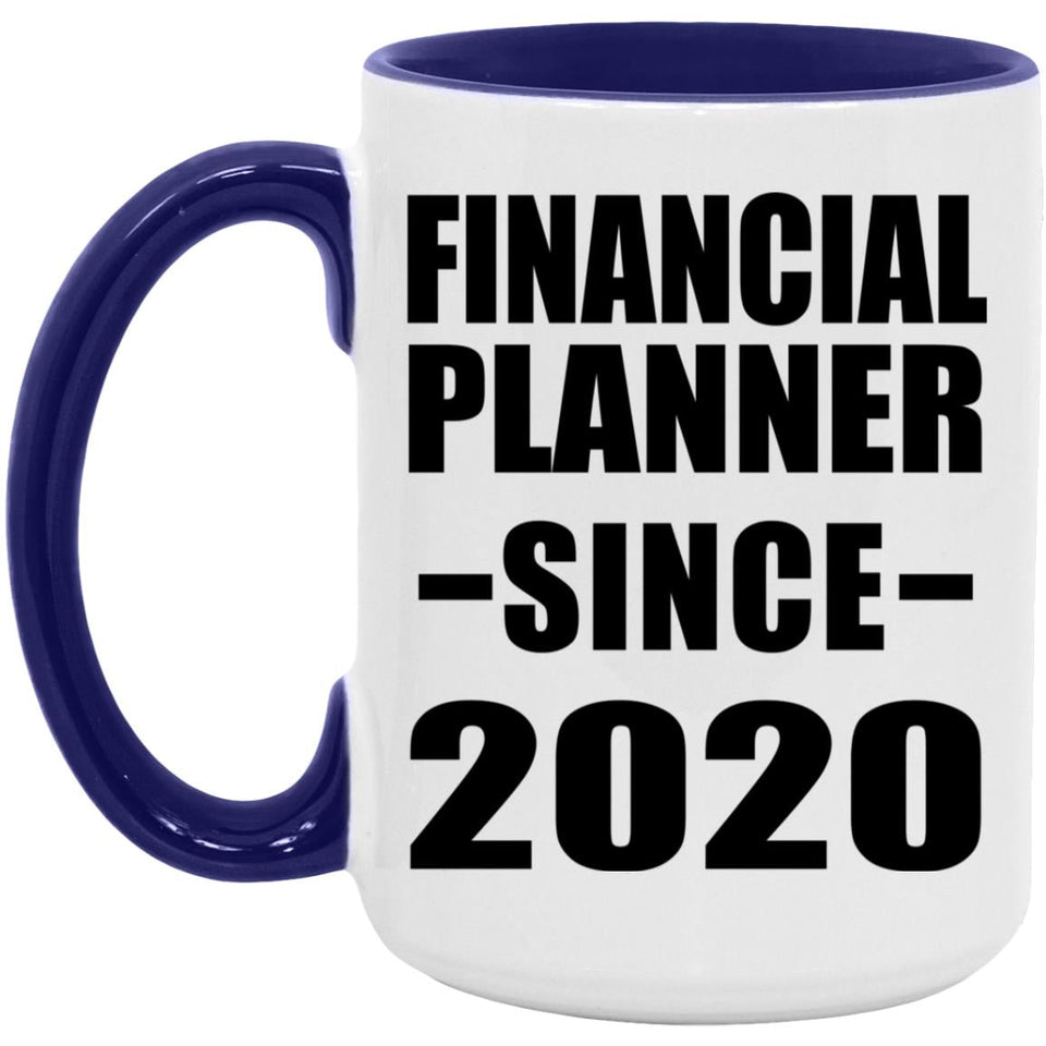 Financial Planner Since 2020 - 15oz Accent Mug Purple