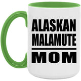 Alaskan Malamute Mom - 15oz Accent Mug Green