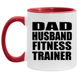 Dad Husband Fitness Trainer - 11oz Accent Mug Red