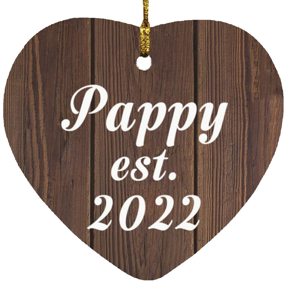 Pappy Established EST. 2022 - Heart Ornament D