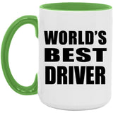 World's Best Driver - 15oz Accent Mug Green