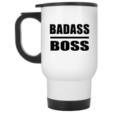 Badass Boss - White Travel Mug