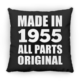 69th Birthday Made in 1955 All Parts Original - Throw Pillow Black
