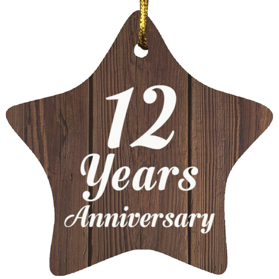 12th Anniversary 12 Years Anniversary - Star Ornament D