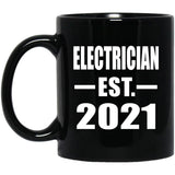 Electrician Established EST. 2021 - 11oz Coffee Mug Black