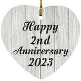 Happy 2nd Anniversary 2023 - Heart Ornament F