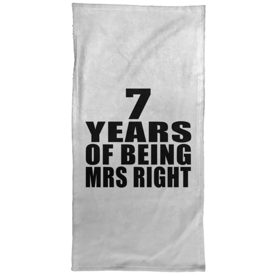 7th Anniversary 7 Years Of Being Mrs Right - Hand Towel