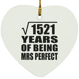39th Anniversary Square Root of 1521 Years of Mrs Perfect - Heart Ornament