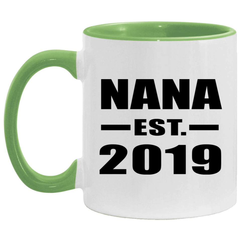 Nana Established EST. 2019 - 11oz Accent Mug Green