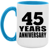45th Anniversary 45 Years - 15oz Accent Mug Blue