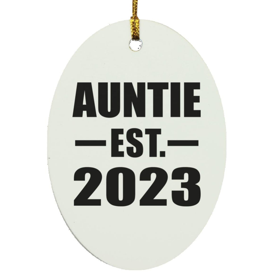 Auntie Established EST. 2023 - Oval Ornament