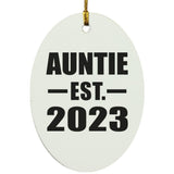 Auntie Established EST. 2023 - Oval Ornament