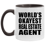 World's Okayest Real Estate Agent - 11oz Accent Mug Black