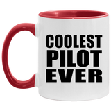 Coolest Pilot Ever - 11oz Accent Mug Red