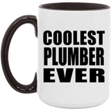 Coolest Plumber Ever - 15oz Accent Mug Black
