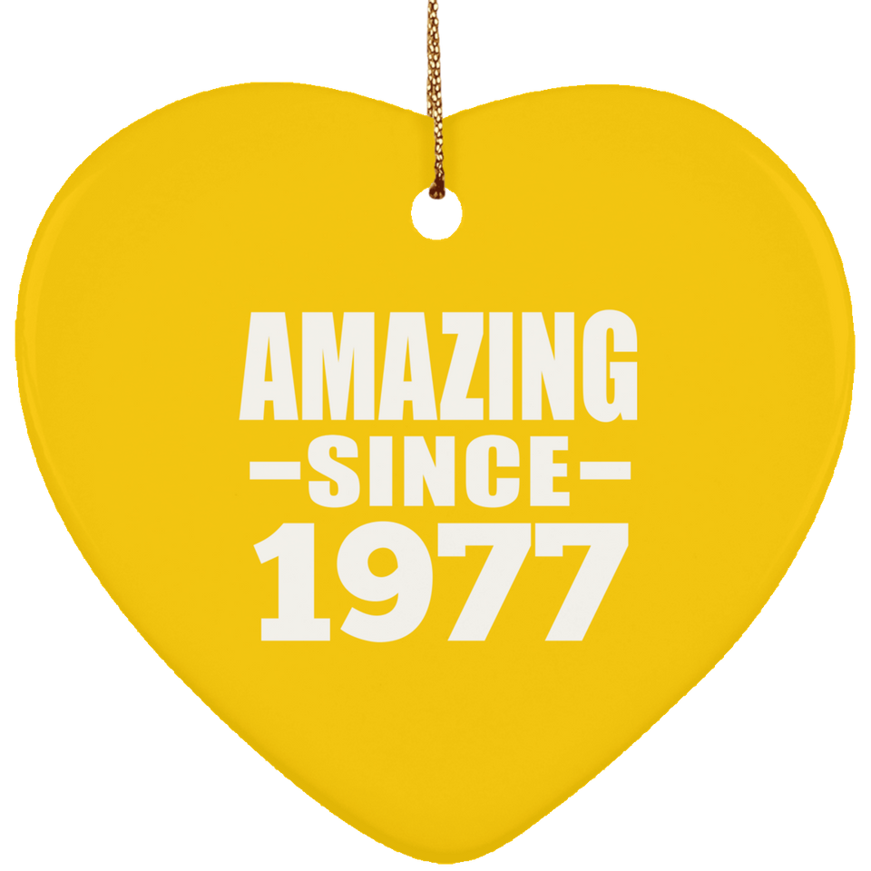 47th Birthday Amazing Since 1977 - Heart Ornament