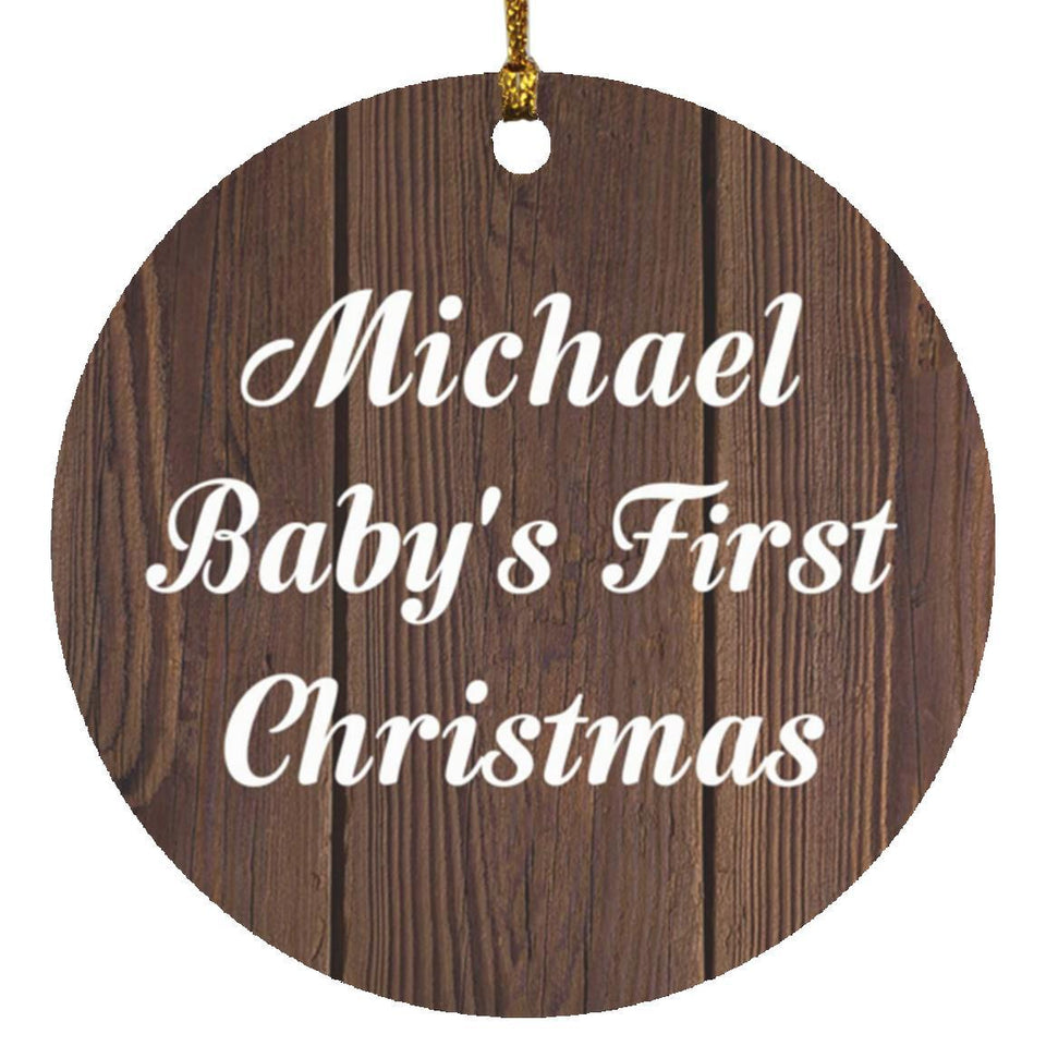 Michael Baby's First Christmas - Circle Ornament D