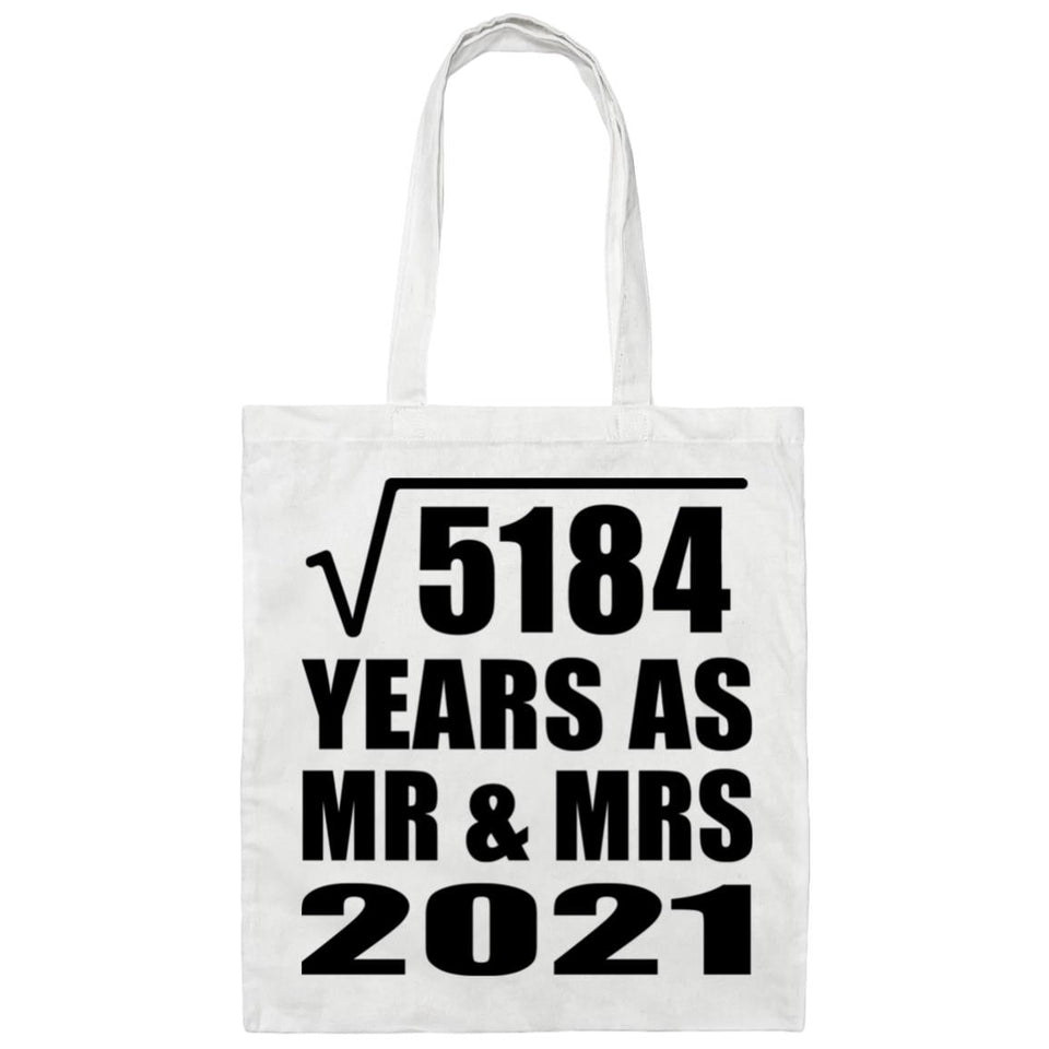 72nd Anniversary Square Root of 5184 Years As Mr & Mrs 2021 - Tote Bag White