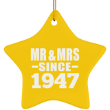 77th Anniversary Mr & Mrs Since 1947 - Star Ornament