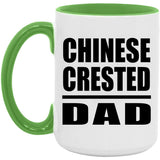 Chinese Crested Dad - 15oz Accent Mug Green