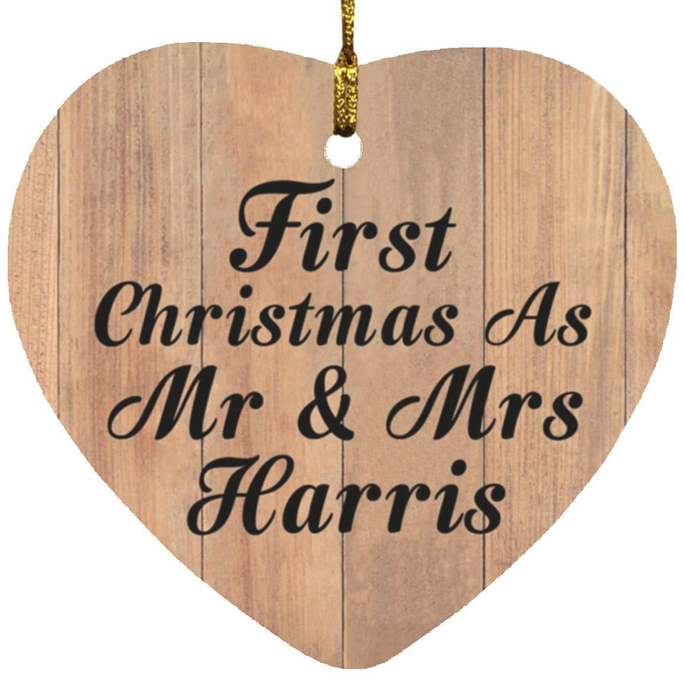 First Christmas As Mr & Mrs Harris - Heart Ornament C