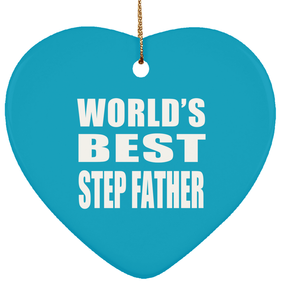 World's Best Step Father - Heart Ornament