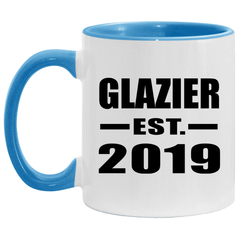 Glazier Established EST. 2019 - 11oz Accent Mug Blue