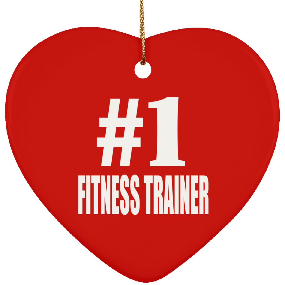 Number One #1 Fitness Trainer - Heart Ornament