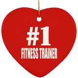 Number One #1 Fitness Trainer - Heart Ornament