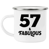 57th Birthday 57 & Fabulous - 12oz Camping Mug