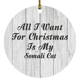 All I Want For Christmas Is My Somali Cat - Circle Ornament F