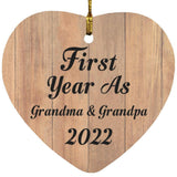 First Year As Grandma & Grandpa 2022 - Heart Ornament C